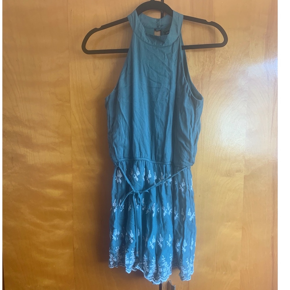 High Neck Sage Green Romper